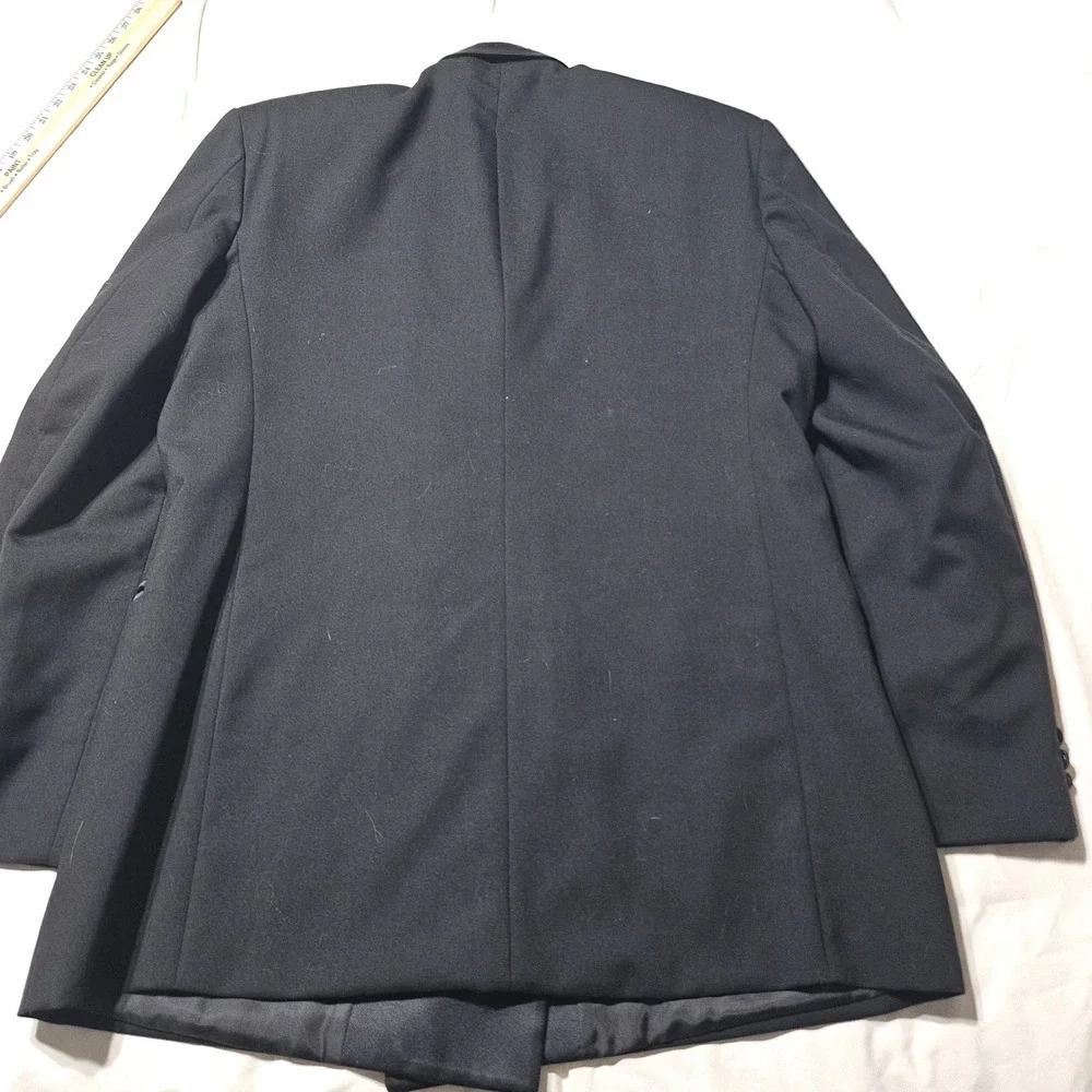 Oscar de la Renta Tuxedo Jacket Mens 42 Double Breasted Black Peak Lapel Formal